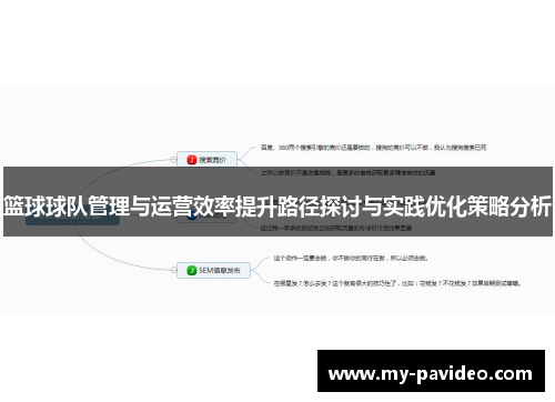 篮球球队管理与运营效率提升路径探讨与实践优化策略分析 篮球球队管理与运营效率提升路径探讨与实践优化策略分析